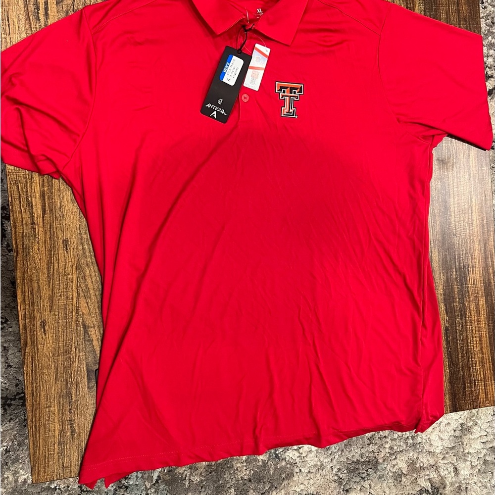 NWTs Men’s Antigua Red Texas Tech Raiders Polo Shirt
